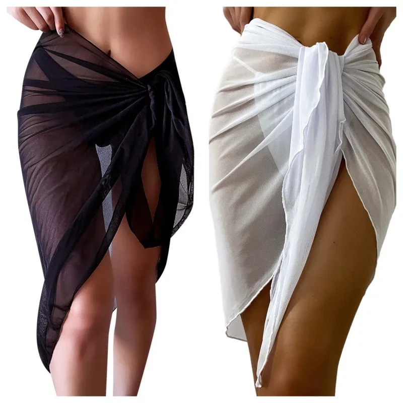 Cover Up Kaftan - Letnia sukienka plażowa Wrap Sheer Wrap